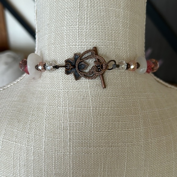 Artisan Pink Heart Necklace – Hand-Blown Glass Pendant - Picture 9 of 9